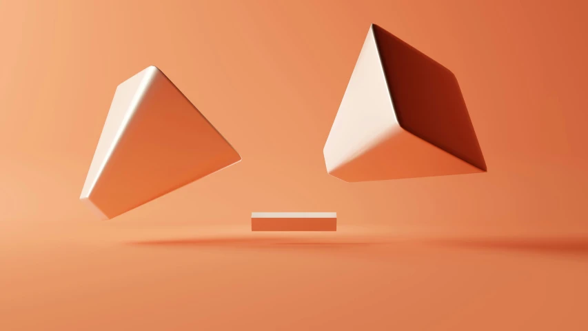 an image of some shapes on a peach background