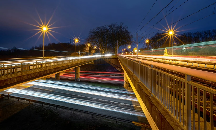 a city street with traffic lights from different angles and on different sides