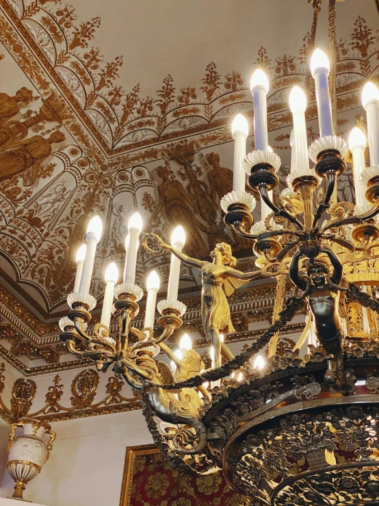 ornate lighting fixture in a palace setting