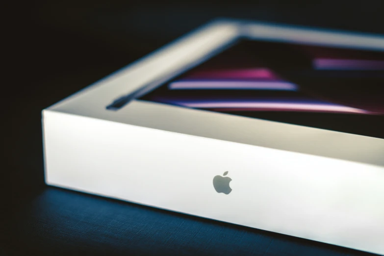 an apple product is in the box on the table