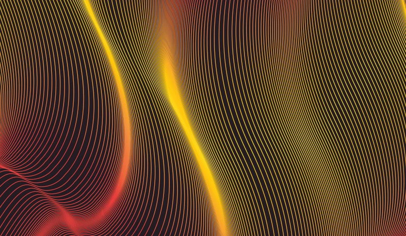 bright lines and wavy shapes form a background