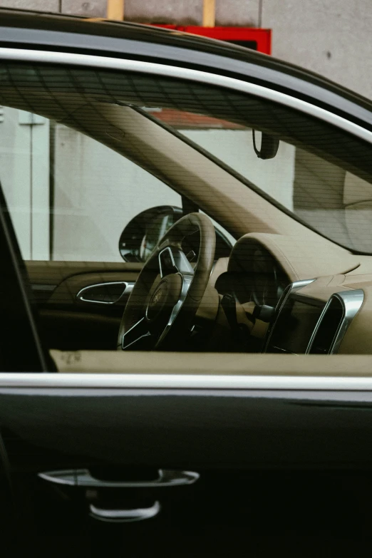 a picture taken from inside a car showing the interior