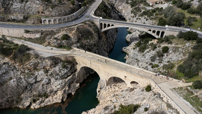 a very long bridge spanning over the canyon