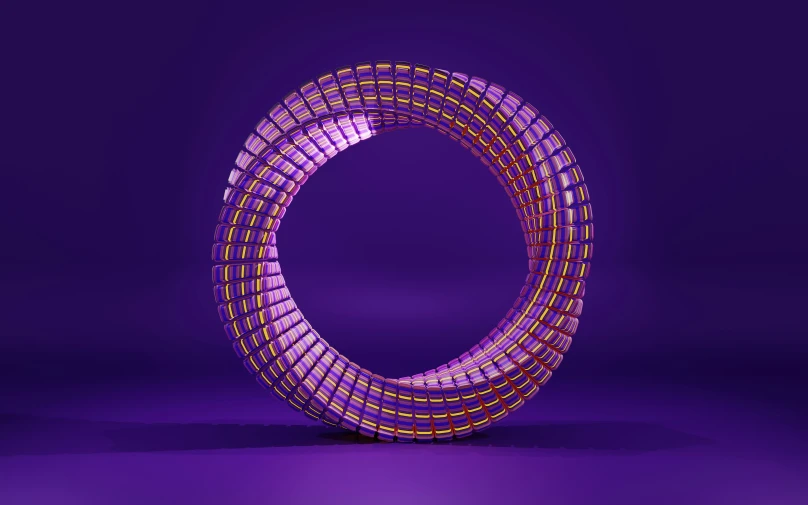 a bright purple circular object on a purple surface