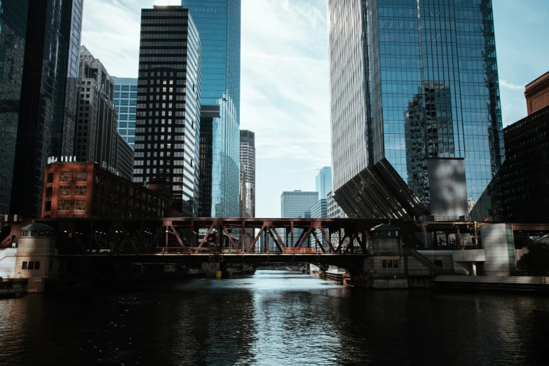 a city bridge spanning over a body of water