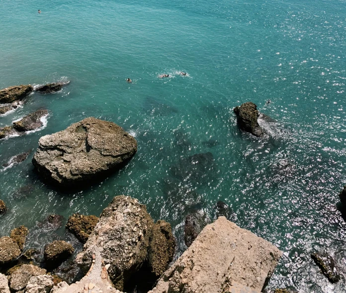 the view of a beach from an over head view