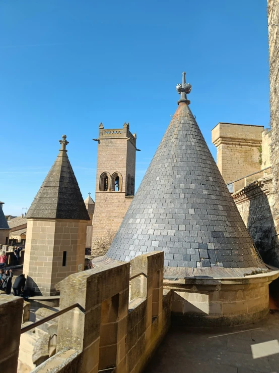 the spires and roof tops of old city buildings