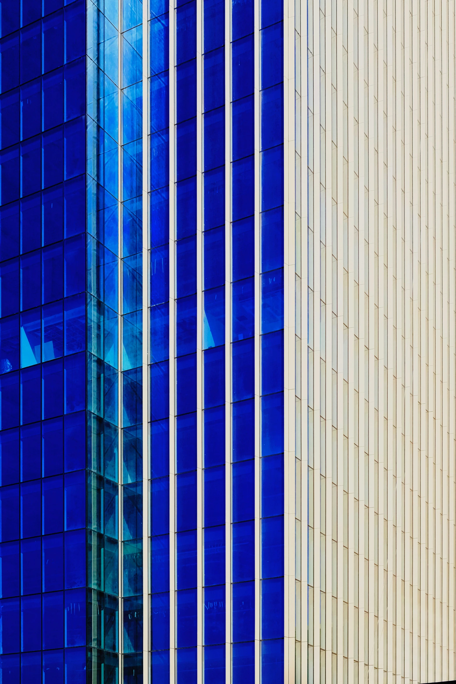 the back side of the building in blue