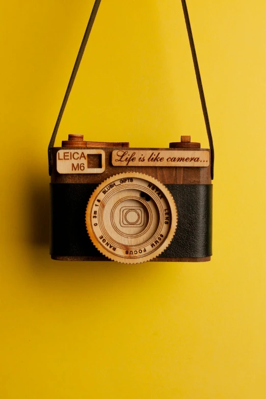 a camera hanging on the wall