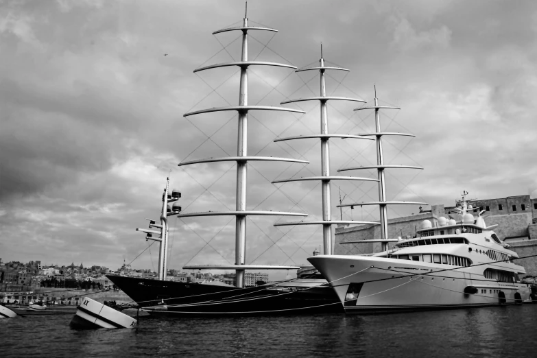 two large boats on the water and one is a pirate ship