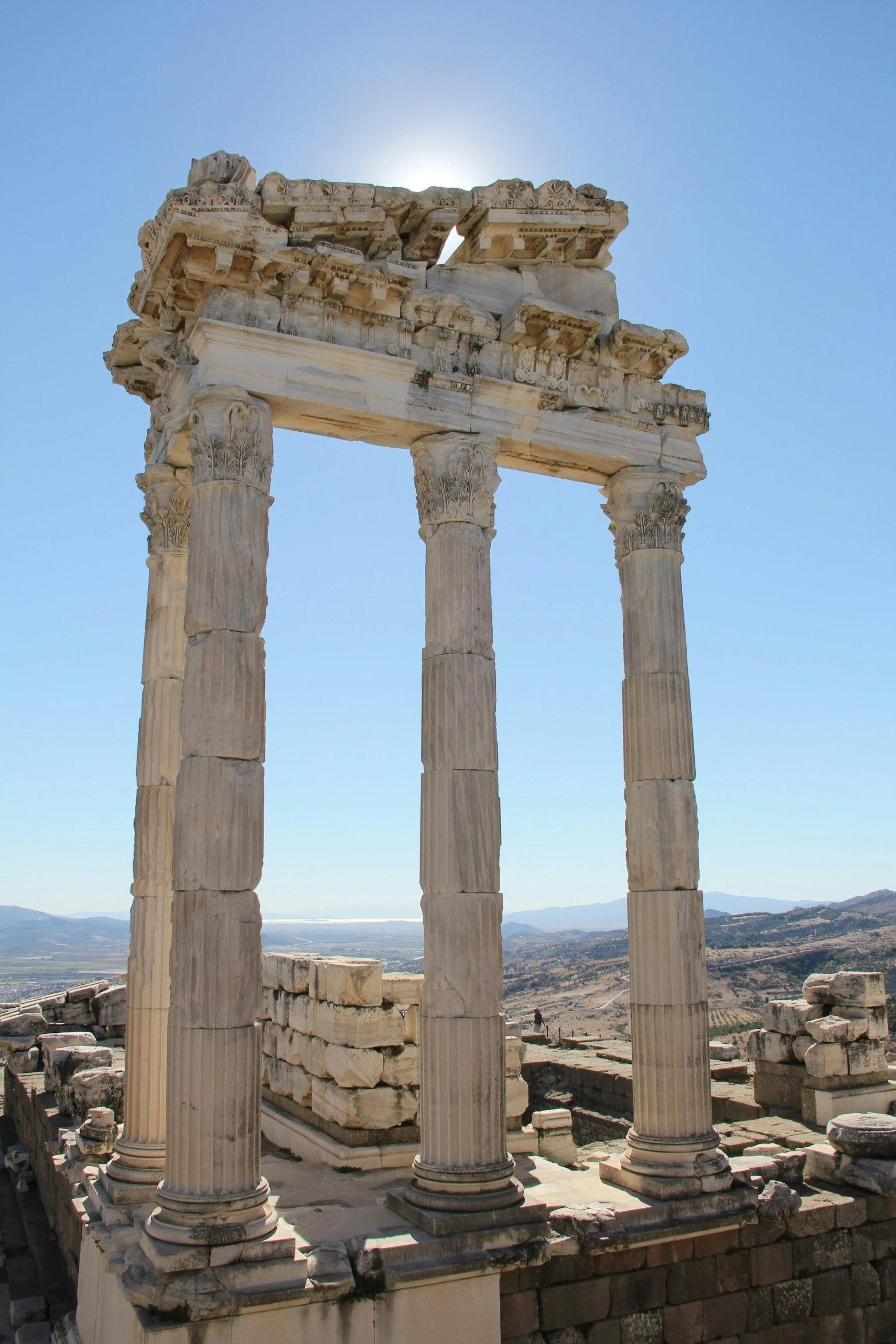 an image of a greek ruins looking at the scenery