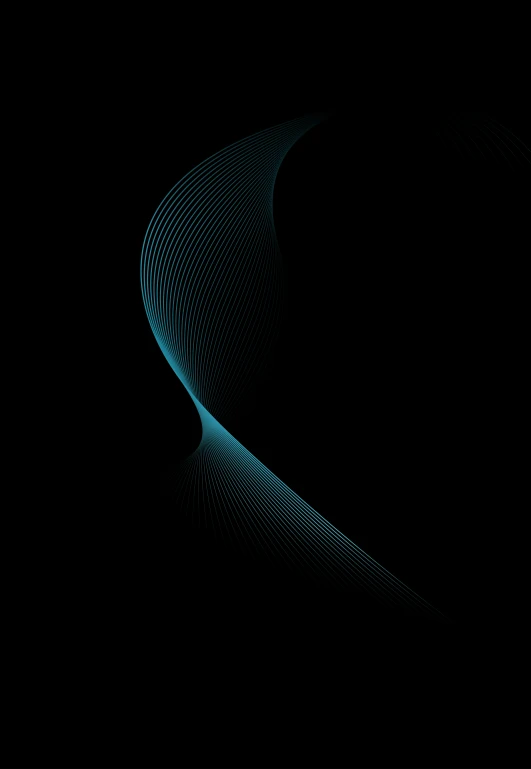 a curved black surface with lines in it