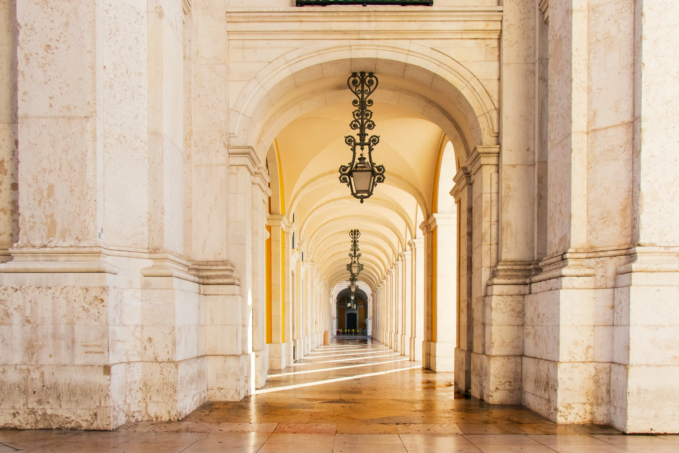 an image of long hallway in a building