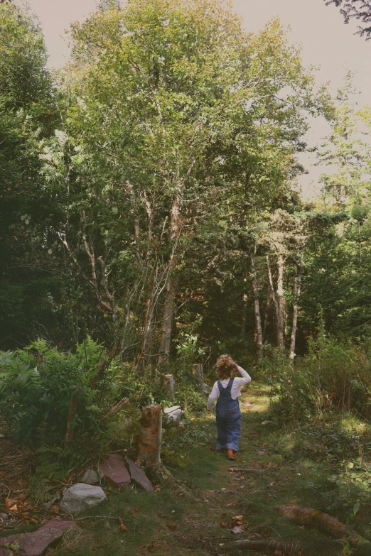 a  walking on dirt road near a forest