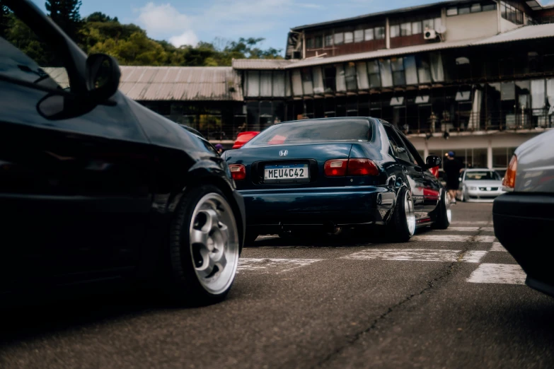 several cars in line waiting for their turn