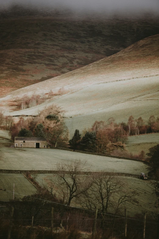 the farm is shown in color, and in black and white