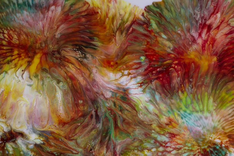 colorful painting of abstract leaves with an unique look