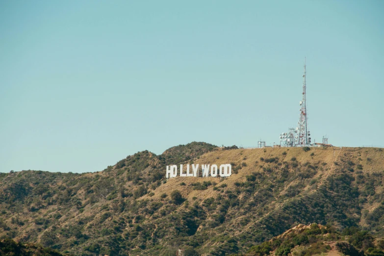 a hill that has the words hollywood written on it