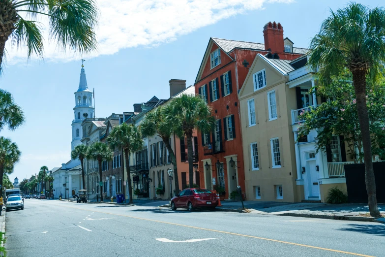 a row of residential houses are featured in this po