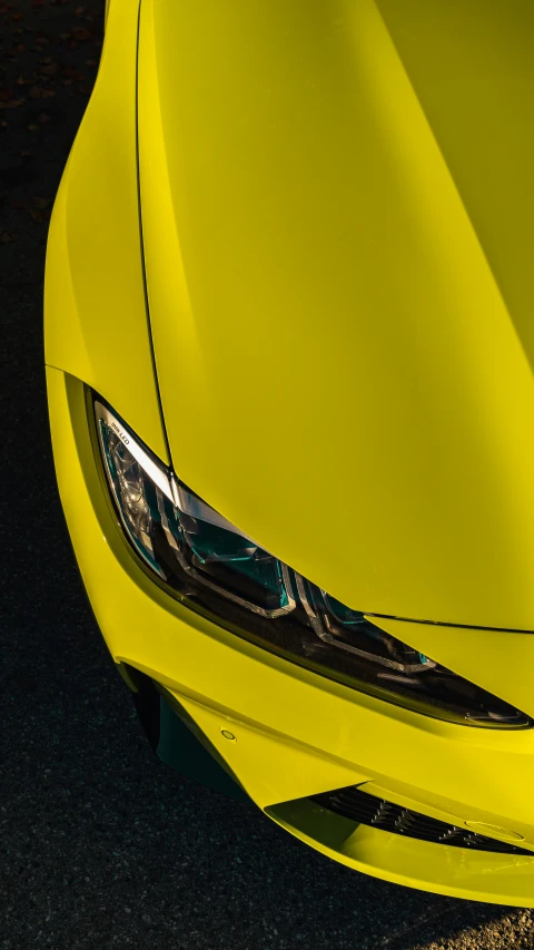 the headlight of a sports car, seen from above