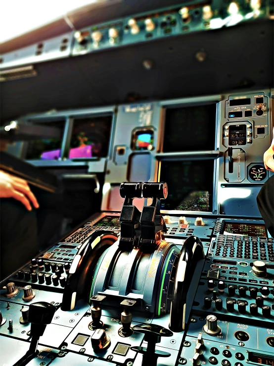 some people sitting in the seat of an aircraft