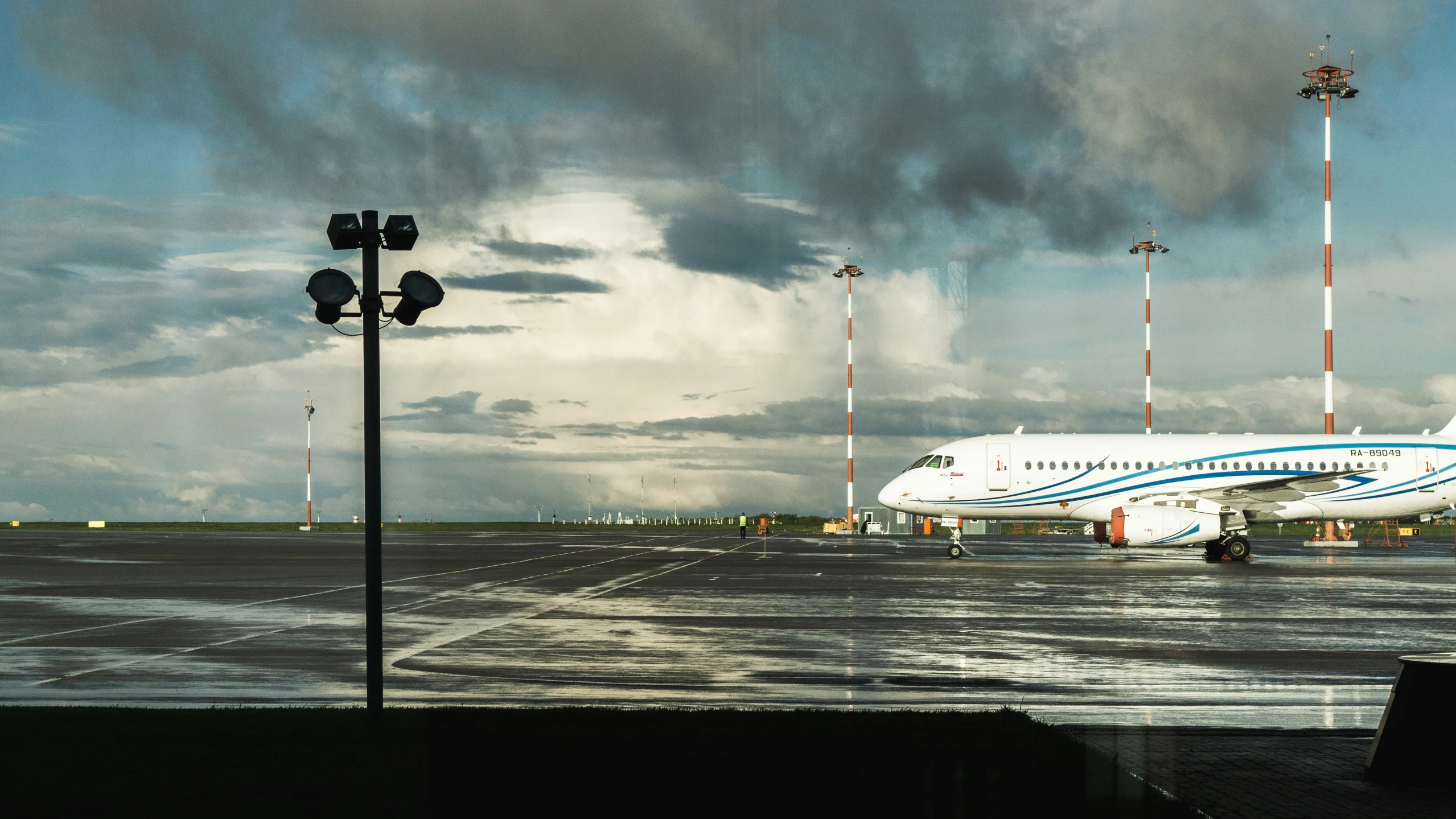 a very large commercial plane on the runway