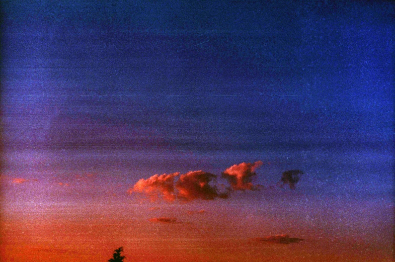 a picture of a purple sky with trees