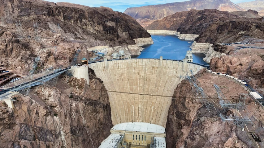 the hoover dam complex in hoover canyon, nevada