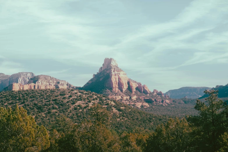 a few very big mountains in the background