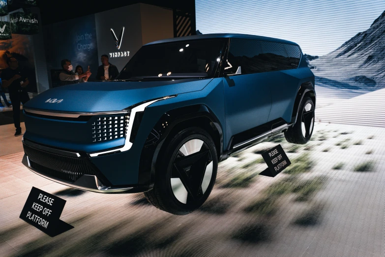 the electric suv concept is displayed at the show