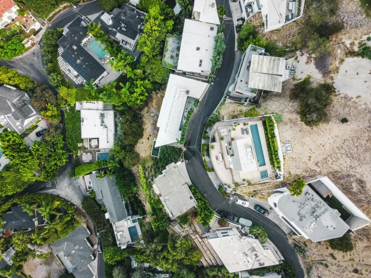 an aerial view of homes in a neighborhood