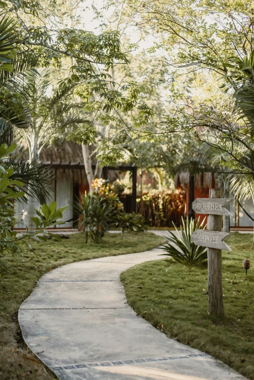 a path through a yard leading into the house