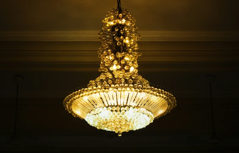 an elaborate chandelier hanging from the ceiling