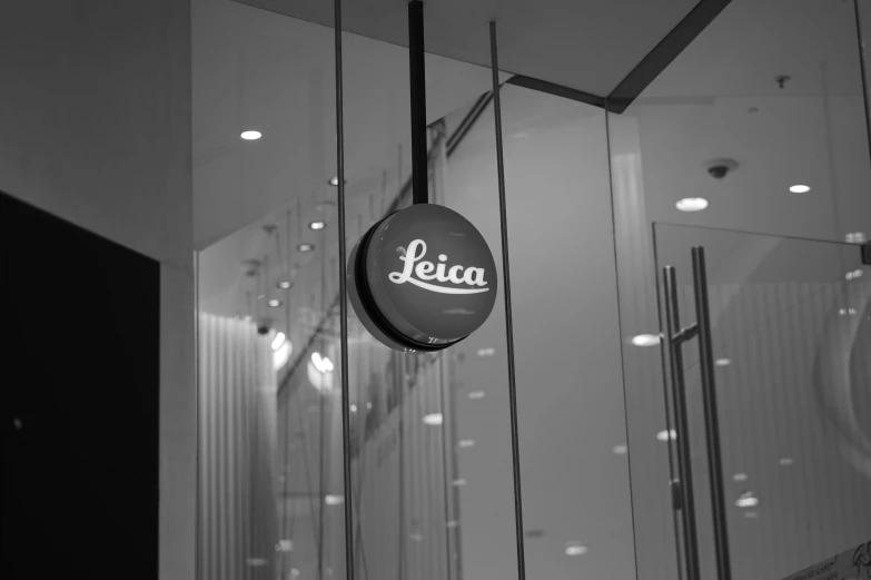 leiia logo on the side of a glass wall