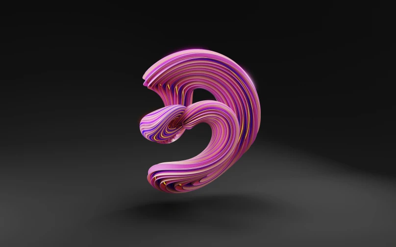 this is the shape of a pink spiral that looks like a human figure