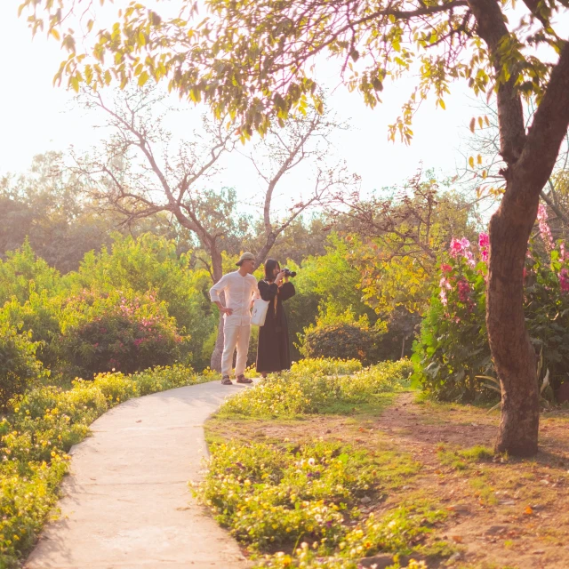 people are standing at the end of the path