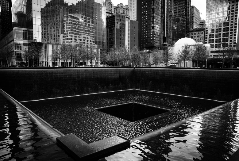 the large memorial is in a city park