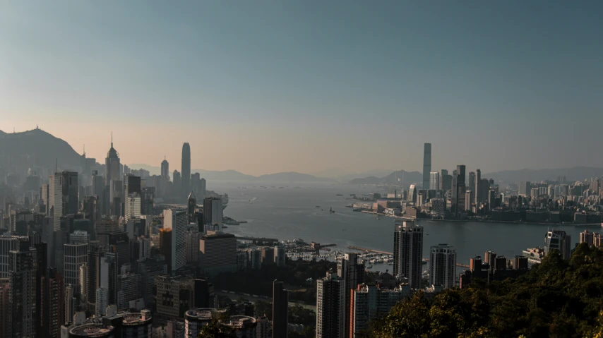 an aerial view of some of the city and sea