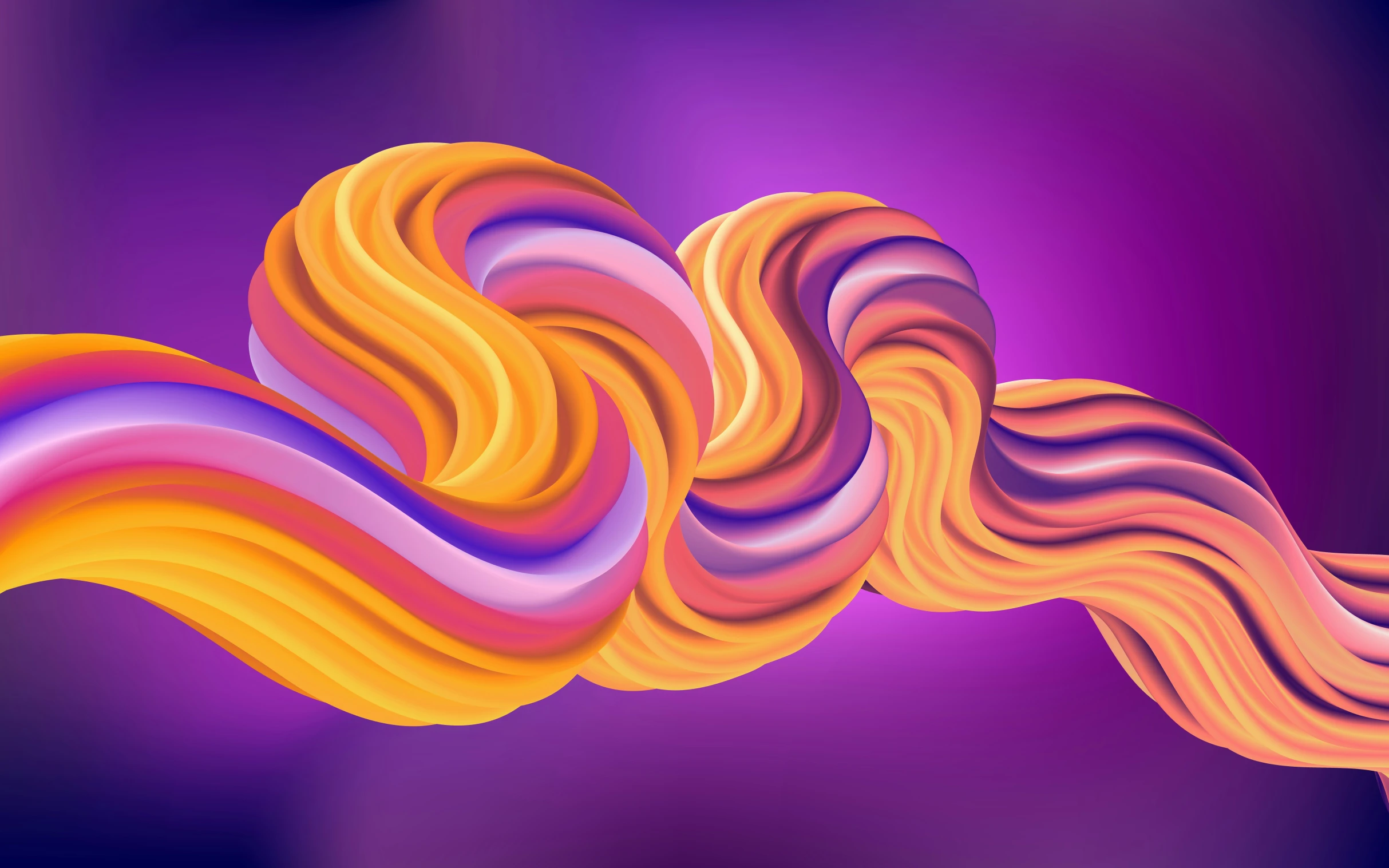 a computer generated abstract painting in purple and orange