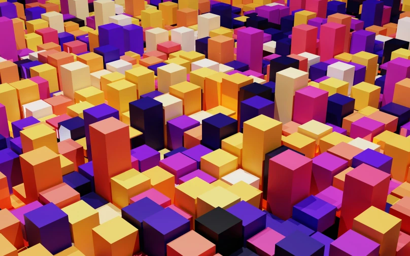 3d image of multi - colored squares arranged together