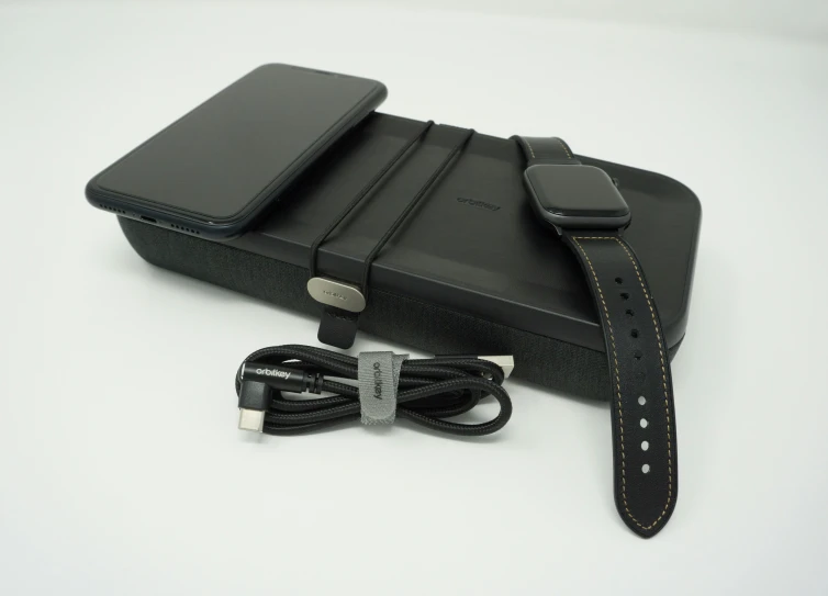 the smart watch is attached to a case