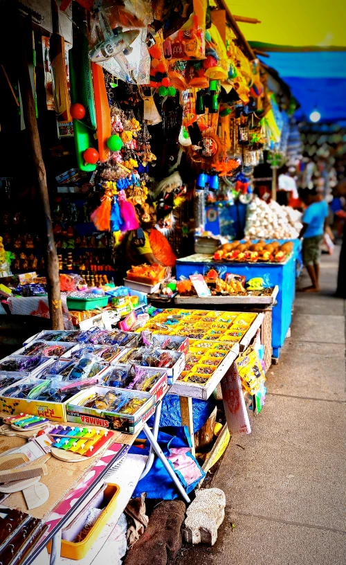 there are many different candy sold at the market