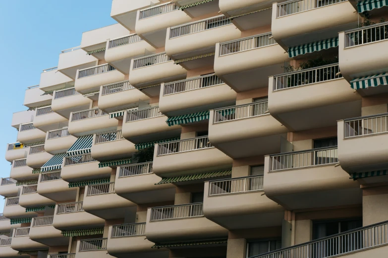 the windows on the sides of an apartment building