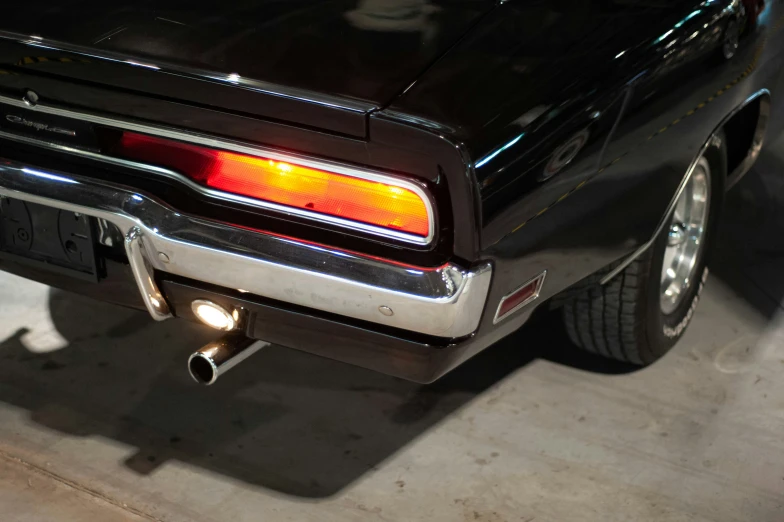 an image of rear end view of a black car