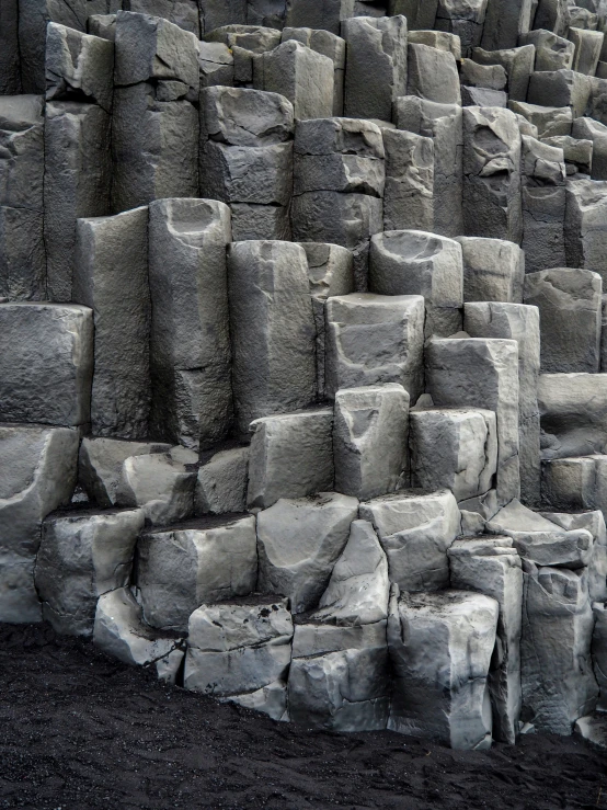 some large grey rocks in a rocky area