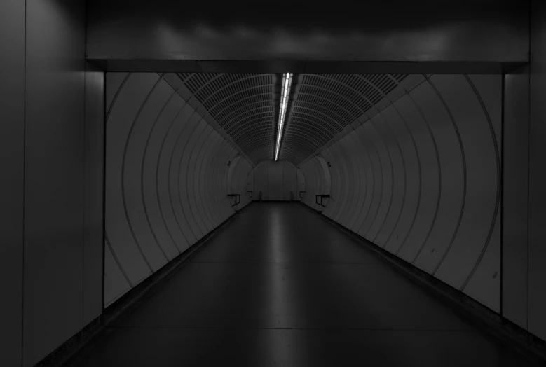 a black and white po of the tunnel