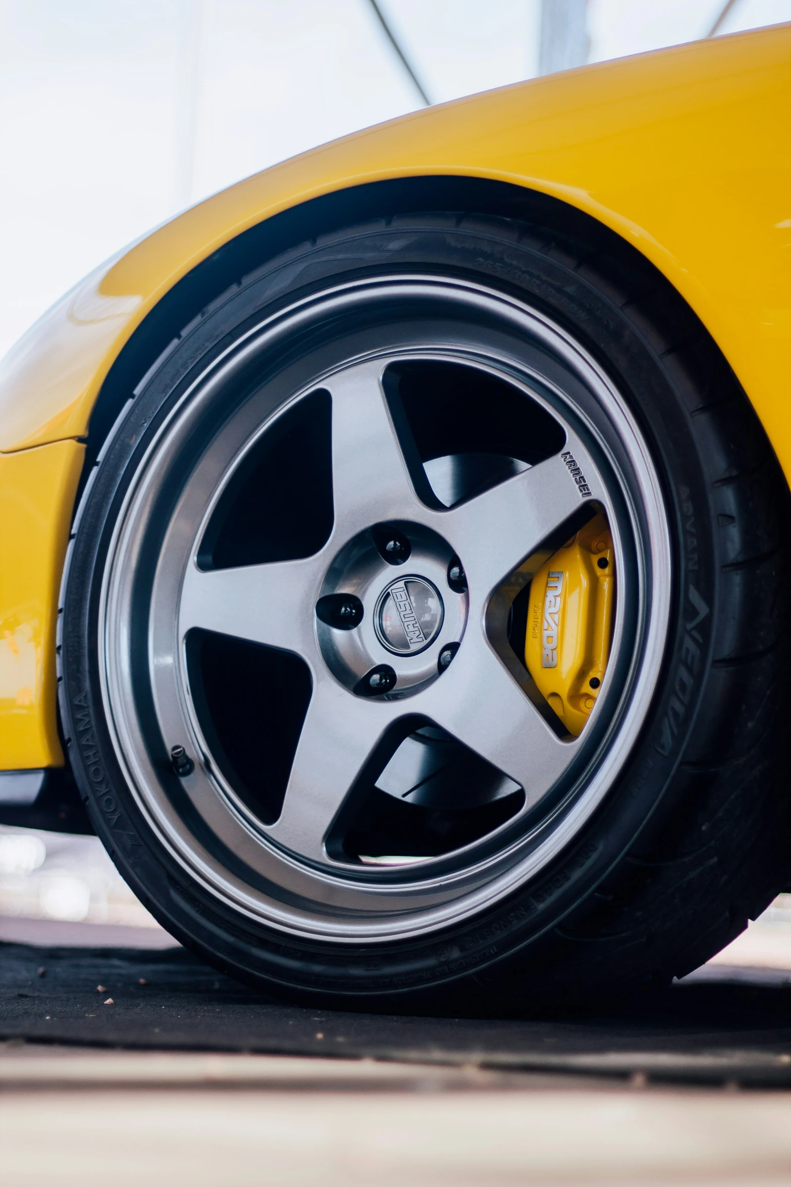 this is a closeup s of the rim of a car