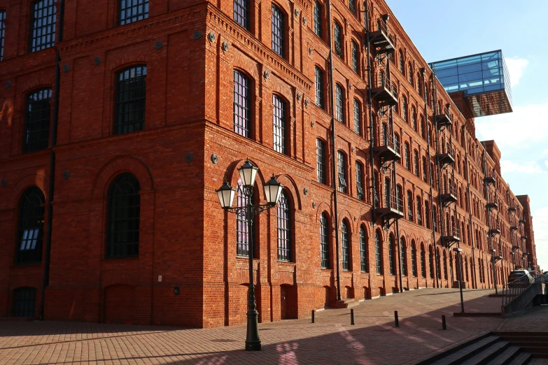 the building is made out of red brick