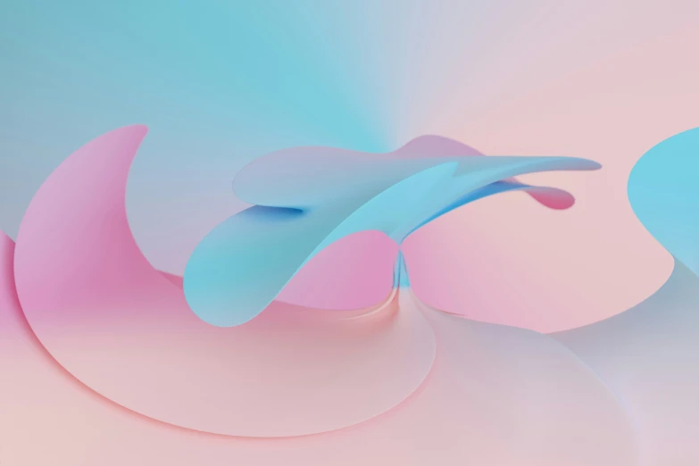 an abstract picture of some pink, blue and white shapes