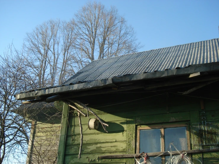 a roof is missing off the old building